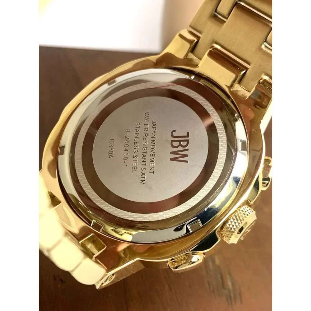 JBW Men's Watch J6380A Heist Diamond 0.20CTW Gold Tone Steel Quartz 45mm